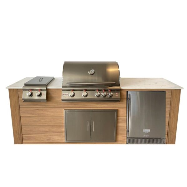 Pro-Fit - 8-Foot Outdoor Kitchen Harvest Cedar / Bianco Giulia - Pro-Fit