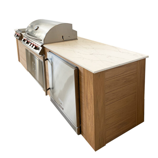 Pro-Fit - 8-Foot Outdoor Kitchen Harvest Cedar / Bianco Giulia - Pro-Fit