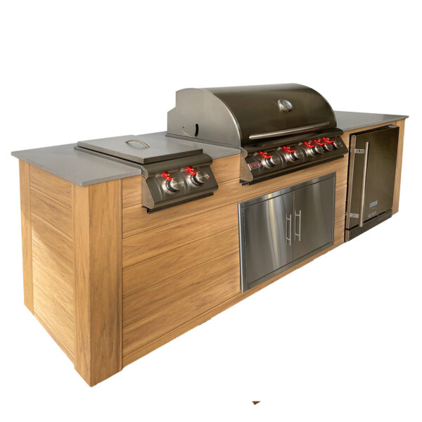 Pro-Fit - 8-Foot Outdoor Kitchen Harvest Cedar / Grigio Cemento - Pro-Fit