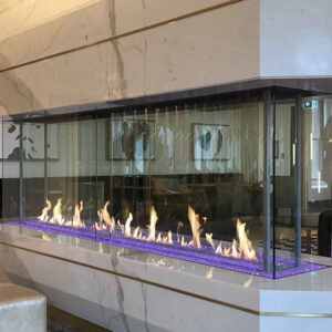 DaVinci Collection - Island Linear Gas Fireplace - DaVinci Gas Fireplace & Outdoor Fire