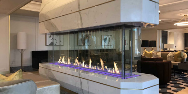 DaVinci Collection - Island Linear Gas Fireplace - DaVinci Gas Fireplace & Outdoor Fire