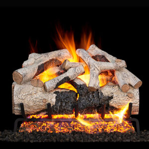 Peterson - Charred Burnt Aspen - Real Fyre Gas Log Set & Burner