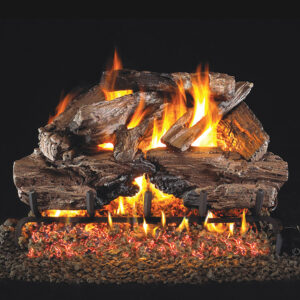 Peterson - Charred Cedar - Real Fyre Gas Log Set & Burner