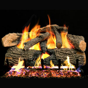 Peterson - Charred Evergreen Oak - Real Fyre Gas Log Set & Burner