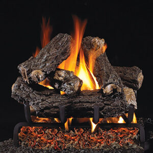 Peterson - Rustic Oak Designer - Real Fyre Gas Log Set & Burner