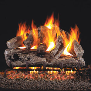 Peterson - Rugged Oak - Real Fyre Gas Log Set & Burner