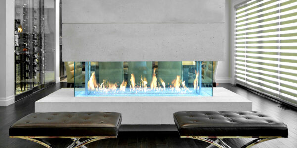 DaVinci Collection - Island Linear Gas Fireplace - DaVinci Gas Fireplace & Outdoor Fire