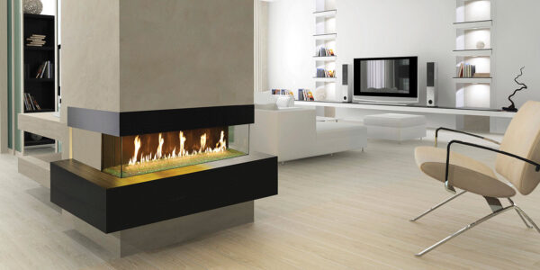 DaVinci Collection - Bay Linear Gas Fireplace - DaVinci Gas Fireplace & Outdoor Fire