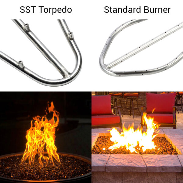 Rectangle H-Burner Inserts - Fire