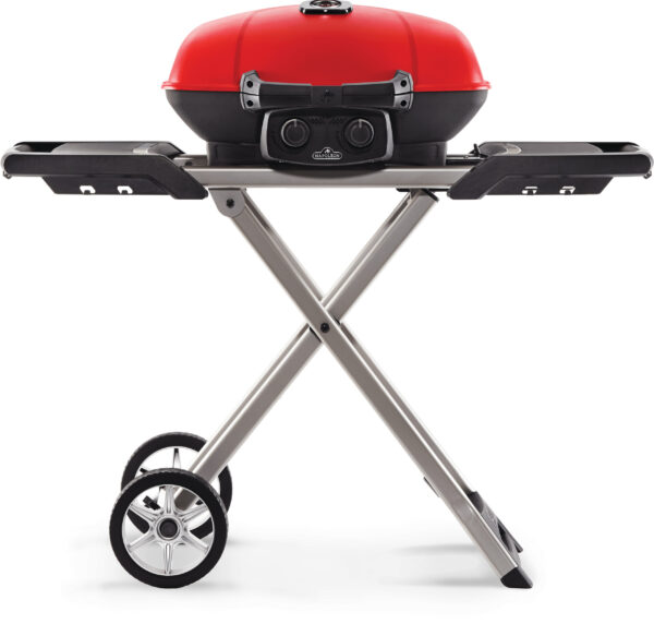 Napoleon - TravelQ™ 285X Portable Propane Gas Grill and Scissor Cart with Griddle, Red