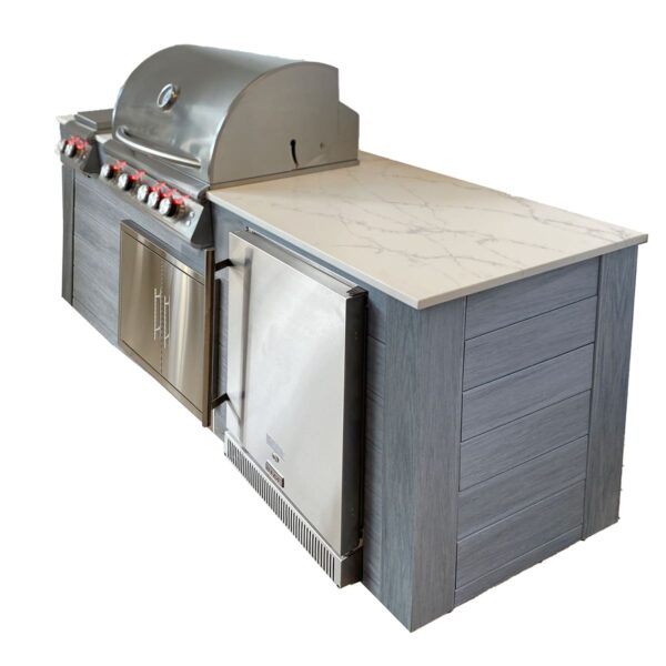 Pro-Fit - 8-Foot Outdoor Kitchen Anchor&Nbsp;Grey / Bianco Giulia - Pro-Fit