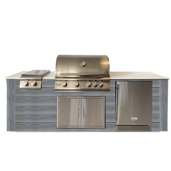 Pro-Fit - 8-Foot Outdoor Kitchen Anchor&Nbsp;Grey / Bianco Giulia - Pro-Fit