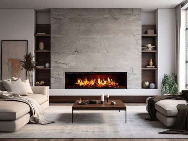 DaVinci Custom Fireplaces - GreenSmart Electric Fireplace - DaVinci Electric Bay & Linear & Multi-Sided Fireplace